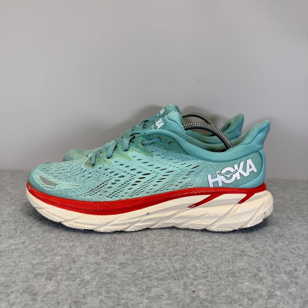 Hoka One One Womens Shoes Size 8.5 Clifton 8 Blue Running Sneakers 1119394 AEBL